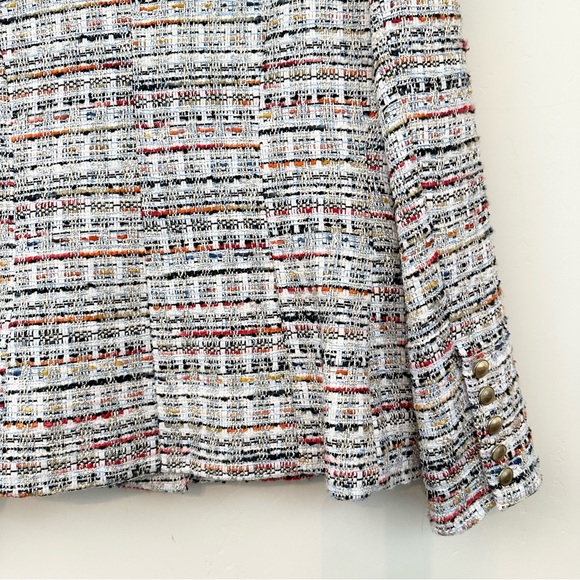 L'AGENCE Kenzie Double Breasted Blazer in Orange & Blue Multi - Picture 11 of 16